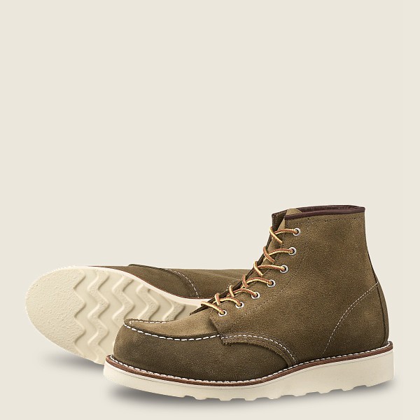 Botas Red Wing Heritage Mujer Verde Oliva - 6-Inch Classic Moc – Short Mohave Cuero - 602-JILTKU